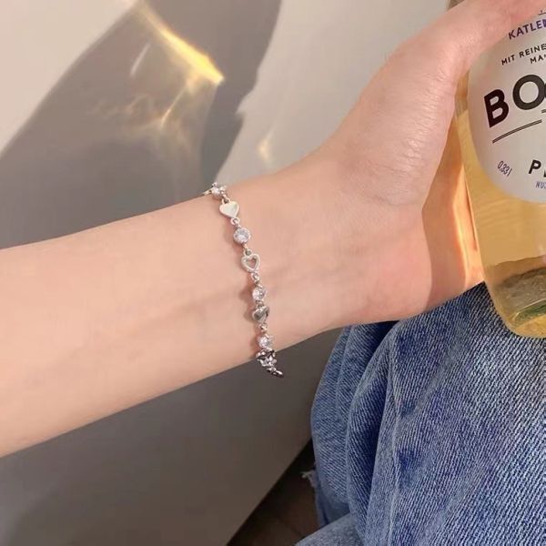 甜酷愛心鑽石手鍊-閨蜜手鍊 