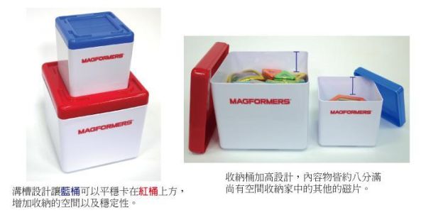 MAGFORMERS磁性建構片-藍桶40片裝 