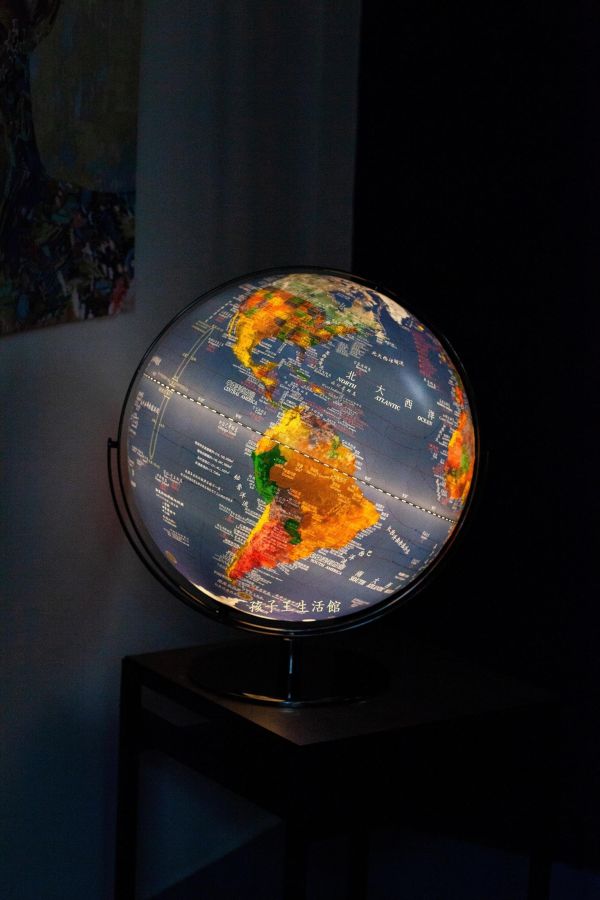 17吋衛星圖面立體浮雕地球儀 