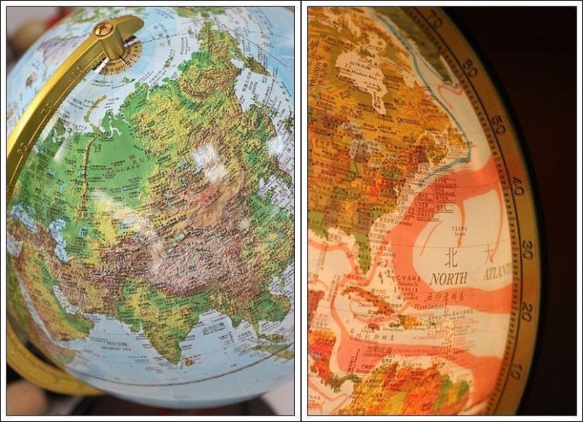 孩子王生活館 12吋地形行政木質地球儀(中英文對照)(附燈) 孩子王生活館 12吋地形行政木質地球儀(中英文對照)(附燈)