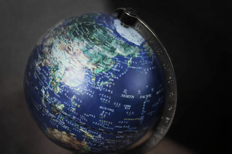 6吋衛星款│仿古款刻度尺木頭底座地球儀 (中文版) 