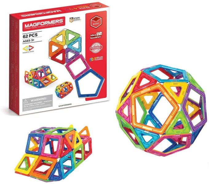 MAGFORMERS磁性建構片-62片裝***贈(專用輪架包+摩天輪支架Plus) 