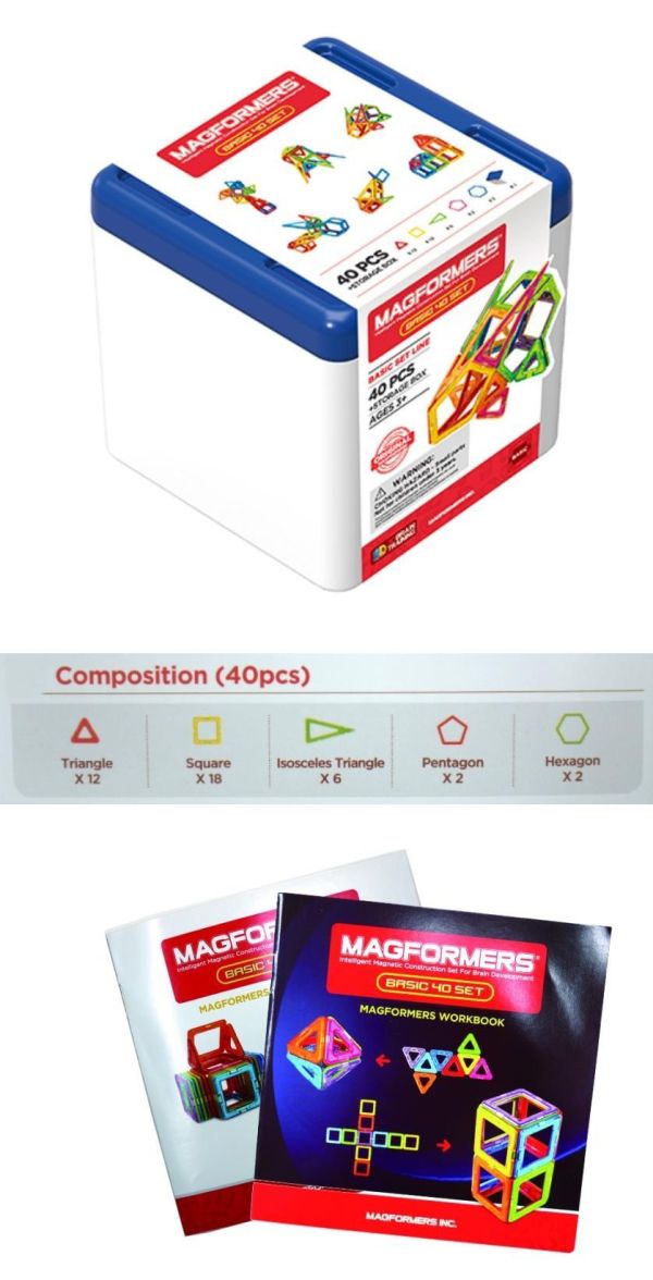 MAGFORMERS磁性建構片-藍桶40片裝 