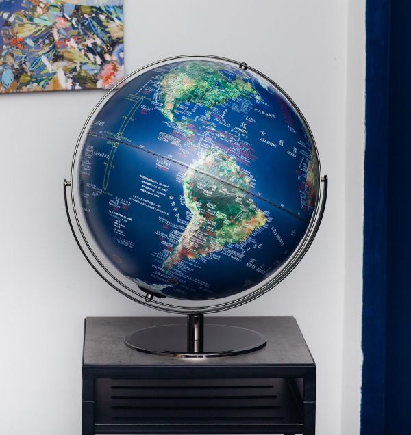 17吋衛星圖面立體浮雕地球儀 