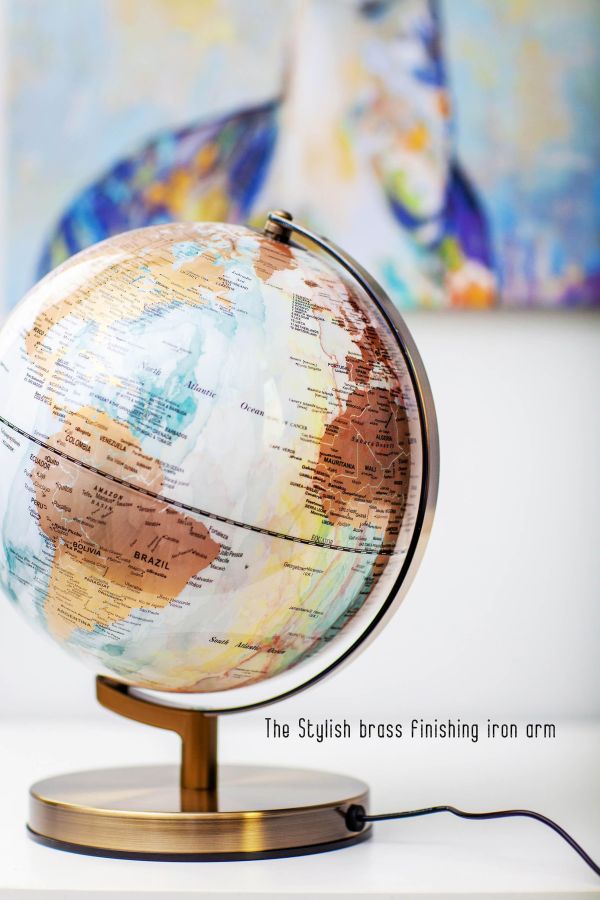 10英吋噴墨式仿大理石X TOUCH觸控點燈地球儀 