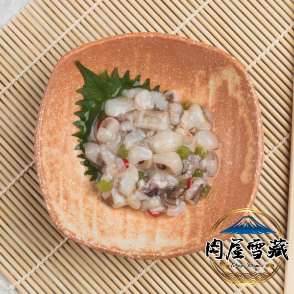 【肉屋雪藏】熟芥末章魚 芥末章魚、熟芥末章魚、Wasabi Tako、日式前菜推薦、軍艦壽司食材、山蜇菜、肉屋雪藏、冷凍開胃菜、居酒屋小菜推薦、解凍即食海鮮