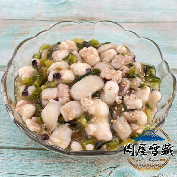 【肉屋雪藏】熟芥末章魚 芥末章魚、熟芥末章魚、Wasabi Tako、日式前菜推薦、軍艦壽司食材、山蜇菜、肉屋雪藏、冷凍開胃菜、居酒屋小菜推薦、解凍即食海鮮