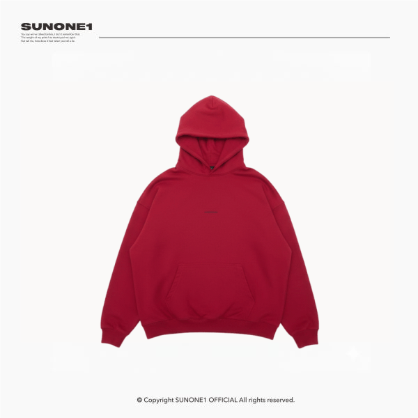 新春限定-曜石紅 SUNONE1 BOXY HOODIE 