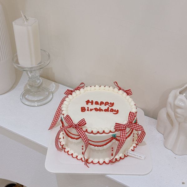 櫻桃緞帶糕 水果蛋糕,生日蛋糕,鮮奶油蛋糕,新莊蛋糕,新莊甜點,手作蛋糕,韓系蛋糕,簡約蛋糕,柒風蛋糕,櫻桃緞帶糕