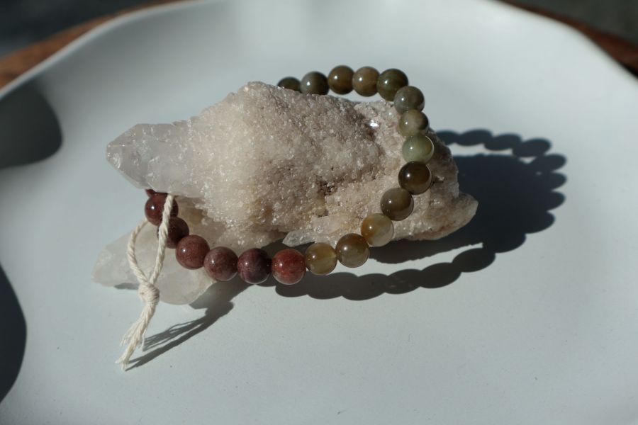 綠麟灰混搭手串 