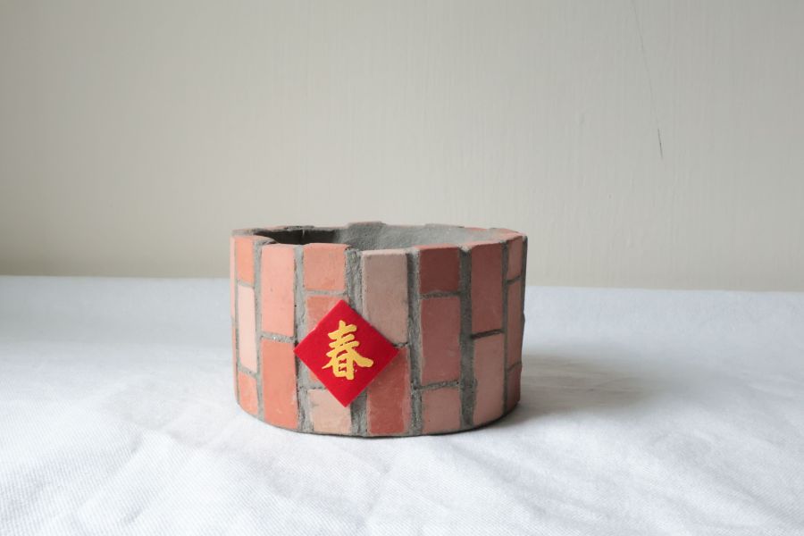 復古紅磚盆器 圓形B 水泥盆器,水泥,盆器,復古,紅磚,手作,植物,植栽,園藝