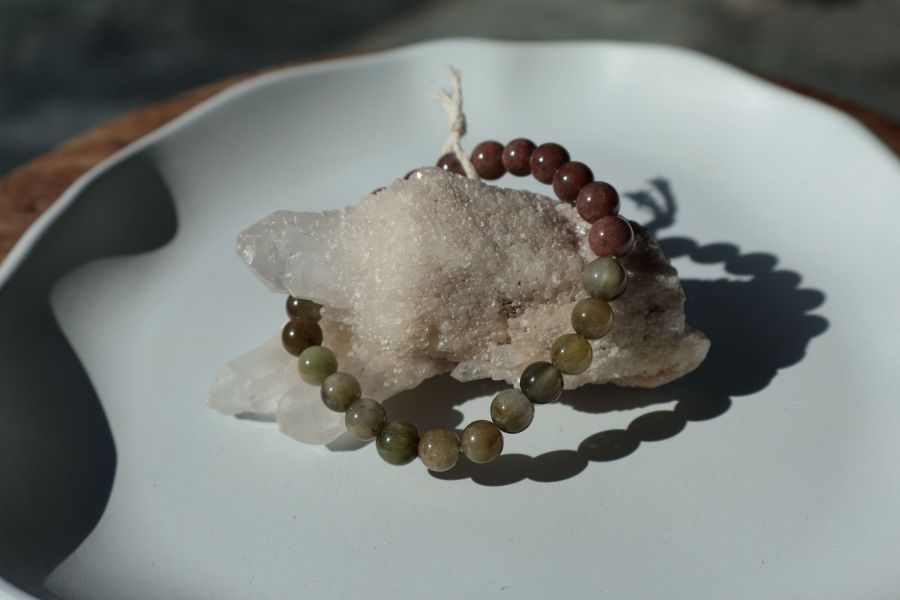 綠麟灰混搭手串 