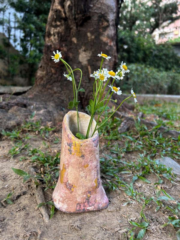 野焰火山瓶 水泥,花器,花,鮮花,花瓶