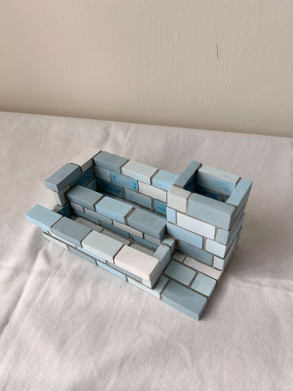 文具收納厝 莫蘭迪藍 彩磚,文具,收納,水泥,家飾,手作