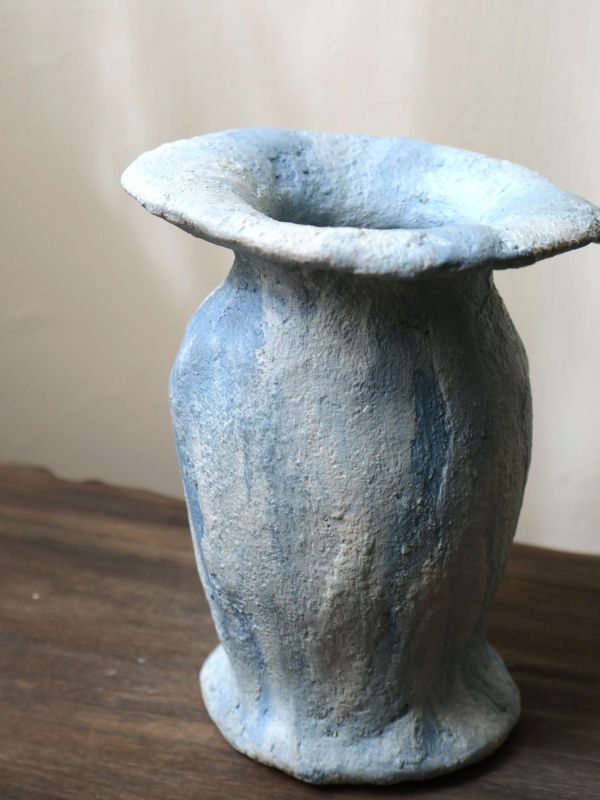 染藍花瓶 水泥,花器,花,鮮花,花瓶