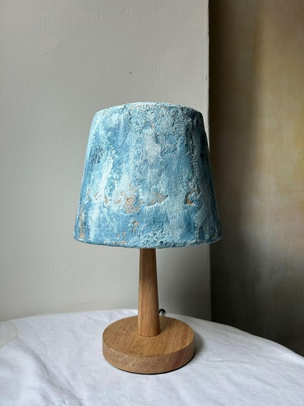 水泥質感桌燈 沁涼藍 檯燈,桌燈,手作,水泥,燈,居家裝飾,夜燈