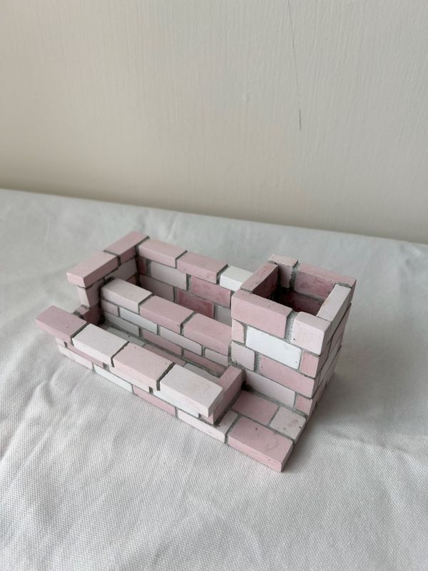 文具收納厝 寶寶粉 彩磚,文具,收納,水泥,家飾,手作