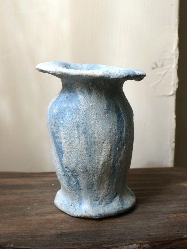 染藍花瓶 水泥,花器,花,鮮花,花瓶