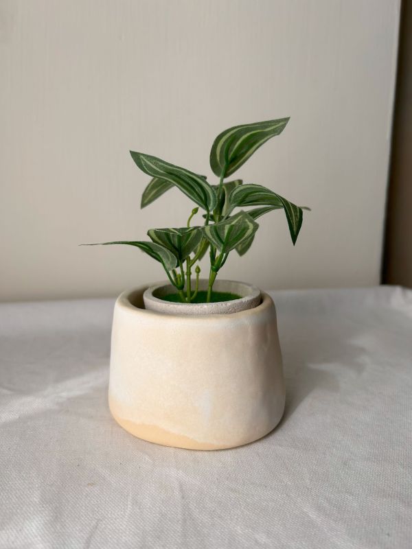 布丁盆 (3吋) 手作,水泥,盆器,植栽,多肉,植物,盆栽,居家裝飾,水泥盆器