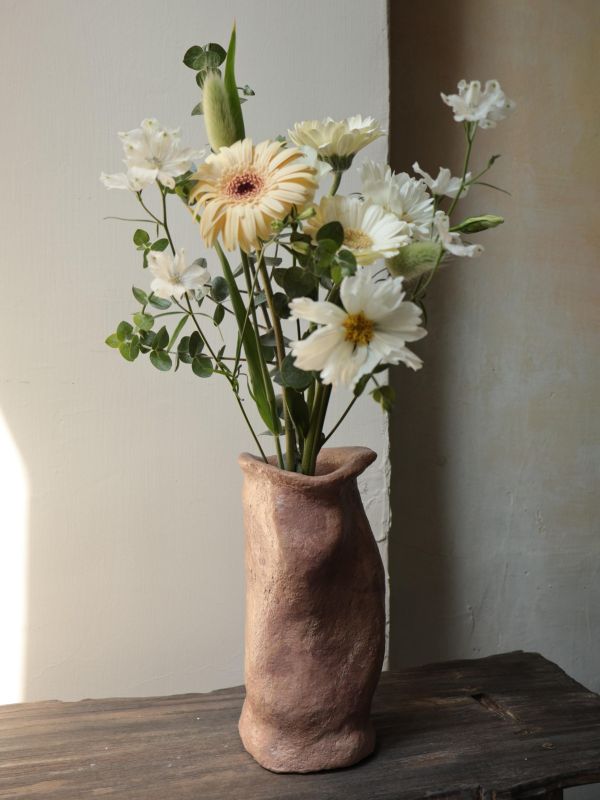 沙漠之丘高瓶 水泥,花器,花,鮮花,花瓶