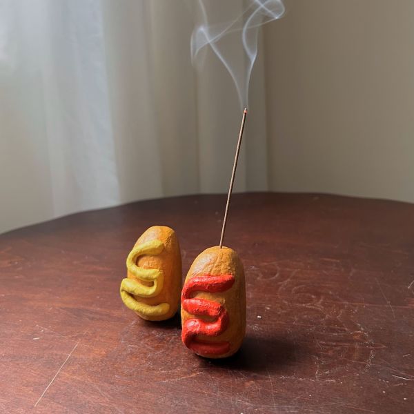 食物系列線香座 手作,水泥,線香,線香座,薰香,療癒,冥想