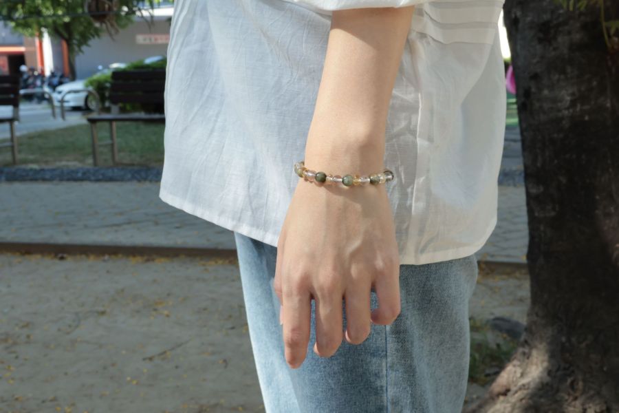 綠麟灰混搭手串 