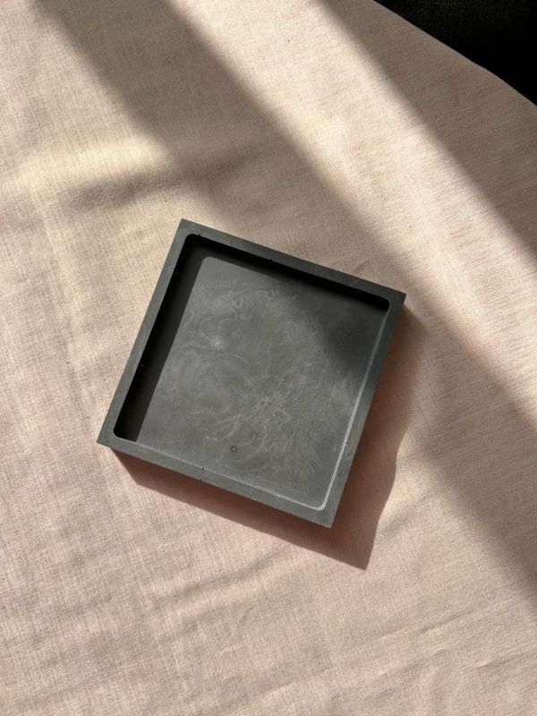 正方形 爵石置物盤 墨 手作,爵石,環保礦物樹酯,置物盤,飾品盤,正方形,居家裝飾,杯墊