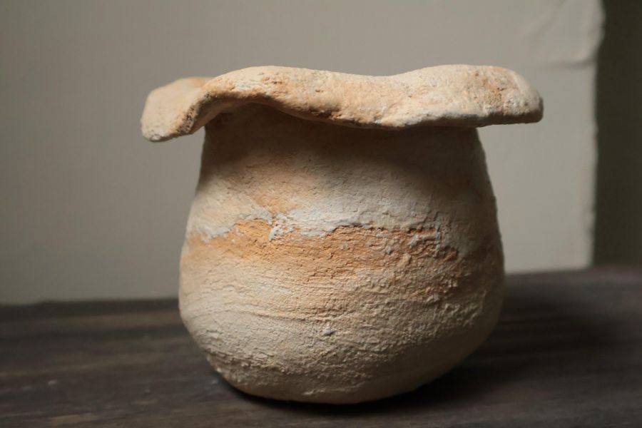 大地系列 斑駁橘黃福袋 手作,水泥,盆器,植栽,多肉,植物,盆栽,居家裝飾,水泥盆器