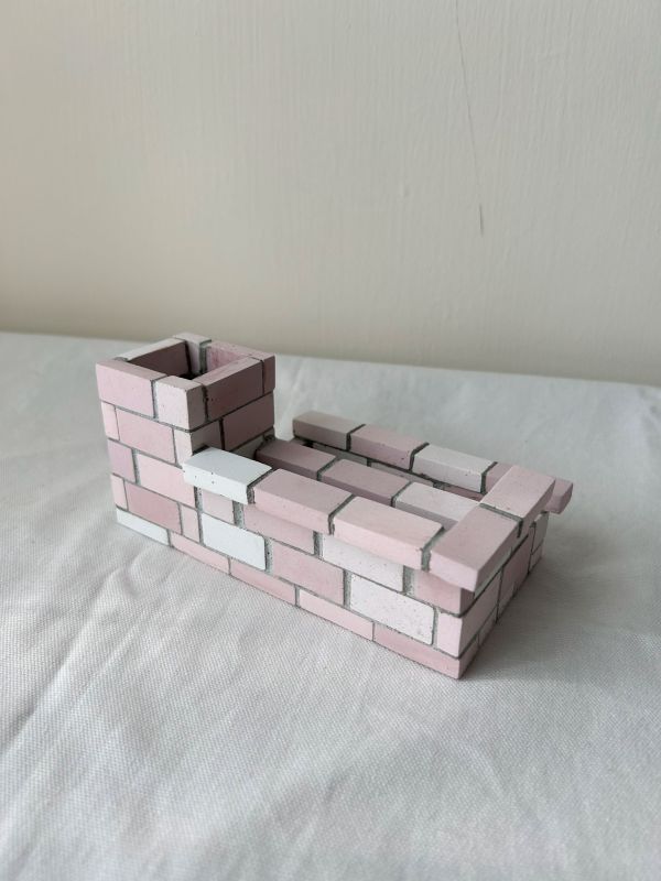 文具收納厝 寶寶粉 彩磚,文具,收納,水泥,家飾,手作
