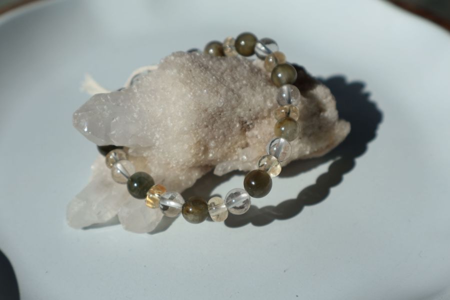 綠麟灰混搭手串 