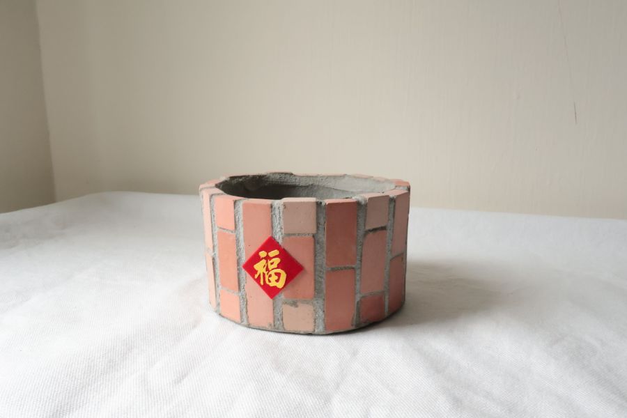 復古紅磚盆器 圓形B 水泥盆器,水泥,盆器,復古,紅磚,手作,植物,植栽,園藝