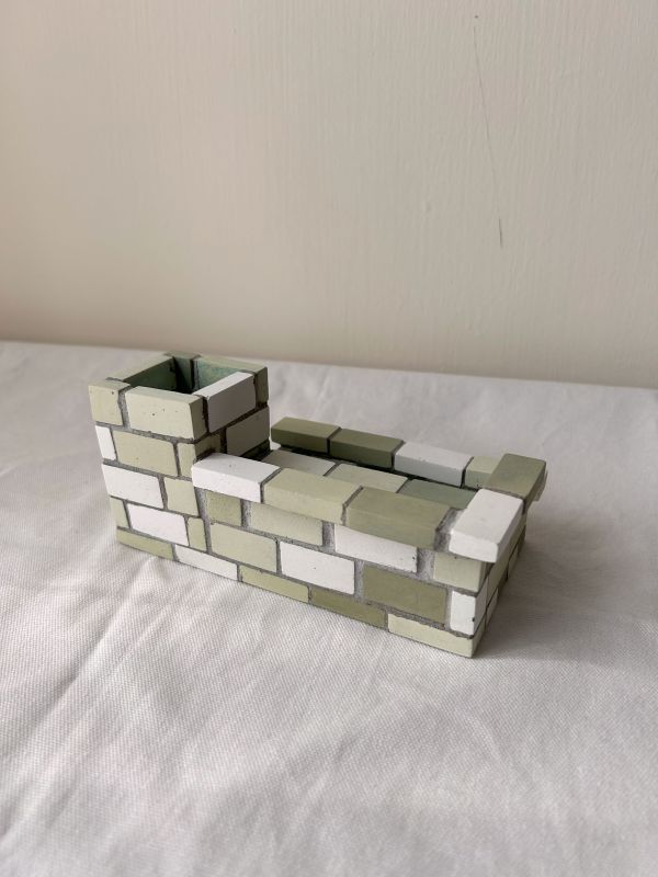 文具收納厝 橄欖綠 彩磚,文具,收納,水泥,家飾,手作