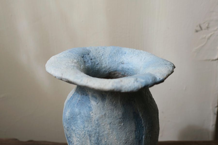 染藍花瓶 水泥,花器,花,鮮花,花瓶