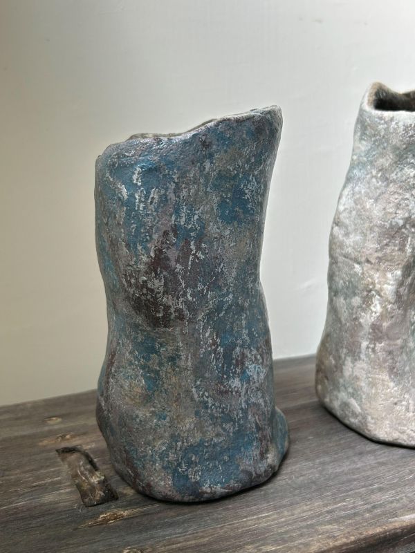 沁藍銀海靴型瓶 水泥,花器,花,鮮花,花瓶