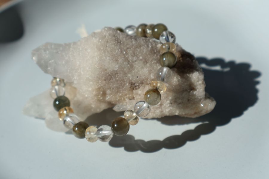 綠麟灰混搭手串 