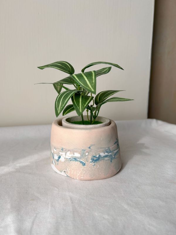 布丁盆 (3吋) 手作,水泥,盆器,植栽,多肉,植物,盆栽,居家裝飾,水泥盆器