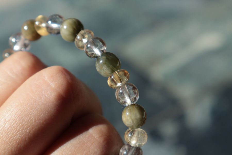 綠麟灰混搭手串 