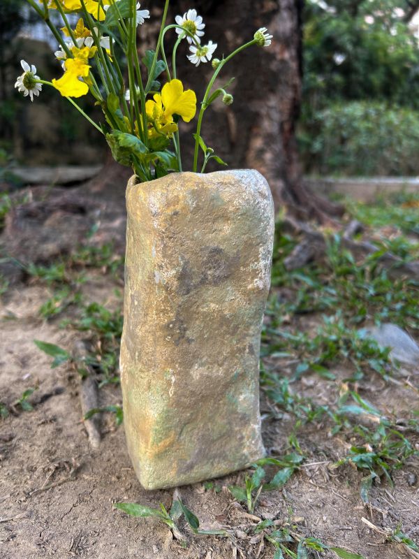 森林礦岩方瓶 水泥,花器,花,鮮花,花瓶