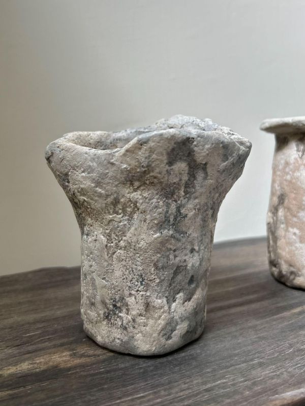 灰霧岩石開口杯 水泥,花器,花,鮮花,花瓶