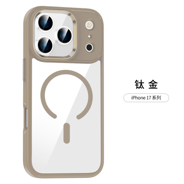 【CR科瑞亞】iPhone 17高清透亮｜金屬按鍵鏡頭框｜Magsafe防摔保護殼-黑色/半透色/鈦金 