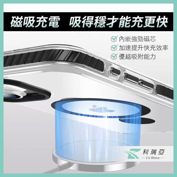 iPhone16防撞高透旋轉支架Magsafe I16 防撞,磁吸旋轉支架手機保護殼