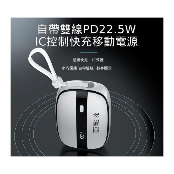 【CoRhea 科瑞亞】多功能攜帶式數據顯示快充行動電源｜10000mAh 便攜行動電源、快充充電寶、10000mAh充電器、Lightning快充、Type-C行動電源、蘋果充電寶、華為快充、多功能充電器
