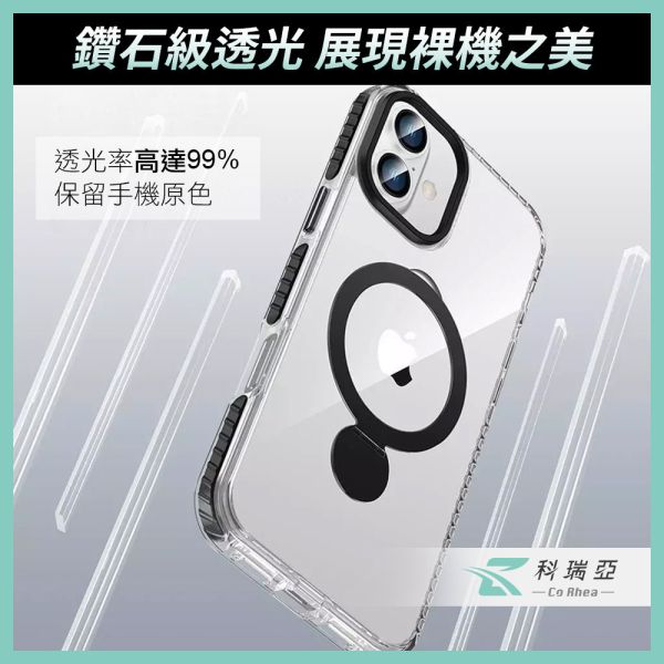 iPhone16防撞高透旋轉支架Magsafe I16 防撞,磁吸旋轉支架手機保護殼