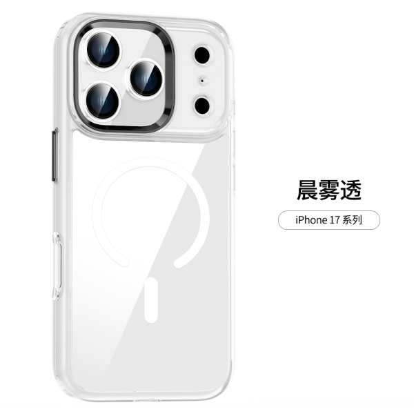 【CR科瑞亞】iPhone 17高清透亮｜金屬按鍵鏡頭框｜Magsafe防摔保護殼-黑色/半透色/鈦金 