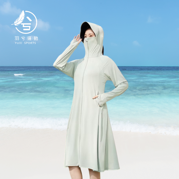 時尚長款防曬外套 