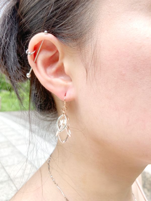 Willow耳環 葉子、自然、925純銀、玫瑰金、Willow、手工飾品、客製化生日禮物、女生、飾品