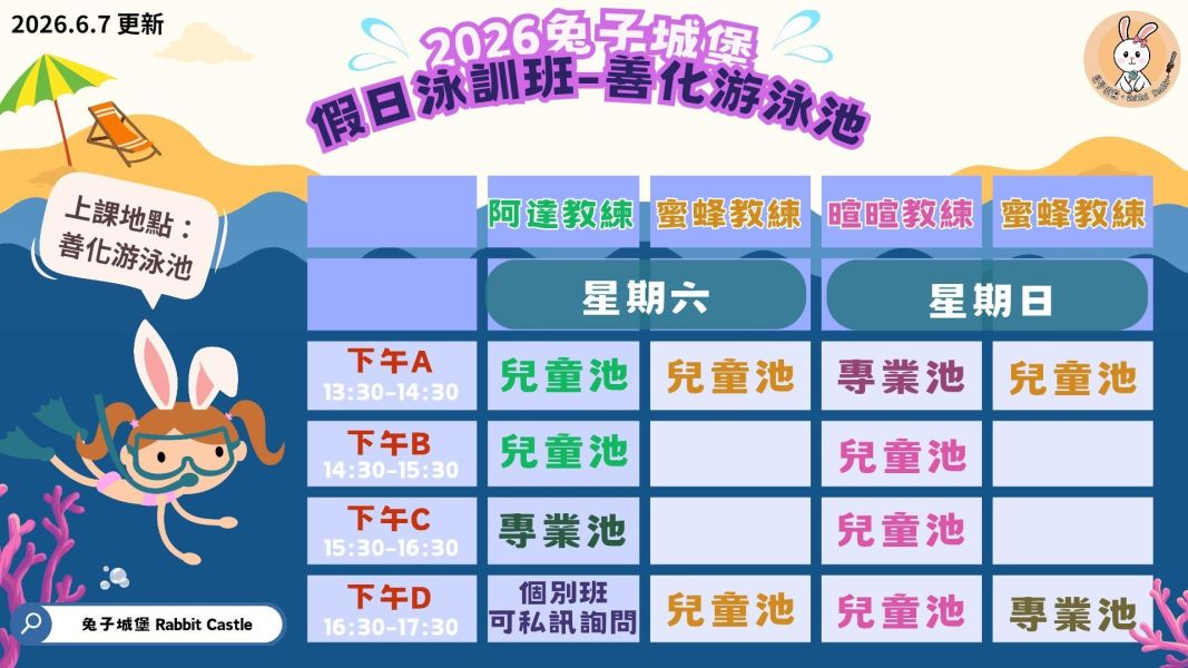 [善化游泳池-阿達教練] 假日泳訓班 