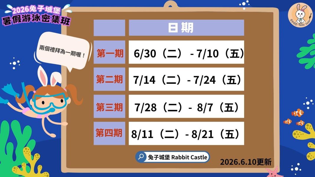 〔第四期專業池〕暑假平日密集班 