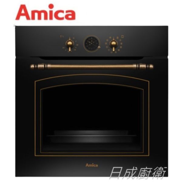 【日成】Amica 崁入式 復古烘焙烤箱 ED17319B 霧黑色 