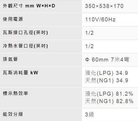REU-V1611WFA-TR熱水器-林內-日本原裝進口-強制排氣-強排-桃園熱水器-數位液晶控制-16公升超大出水量-規格